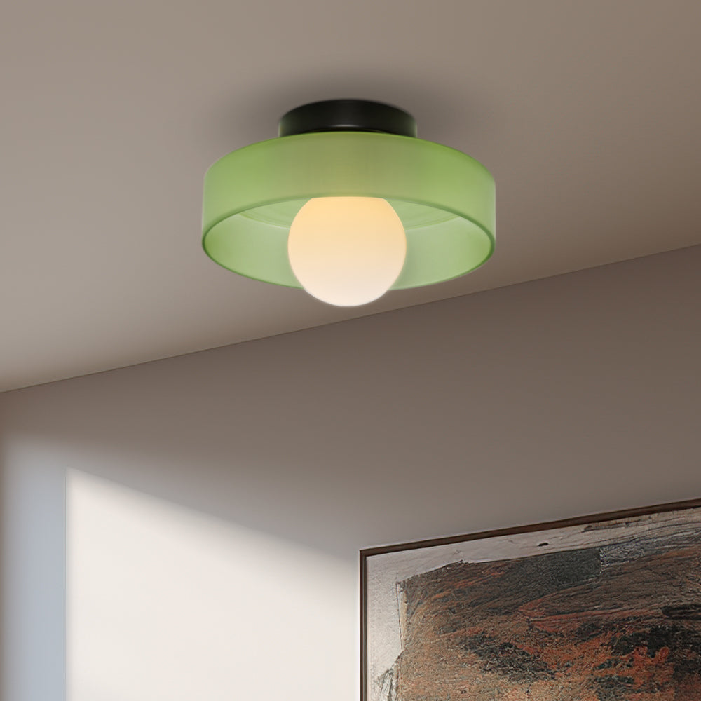 Modern Round Glass Flush Mount Ceiling Light