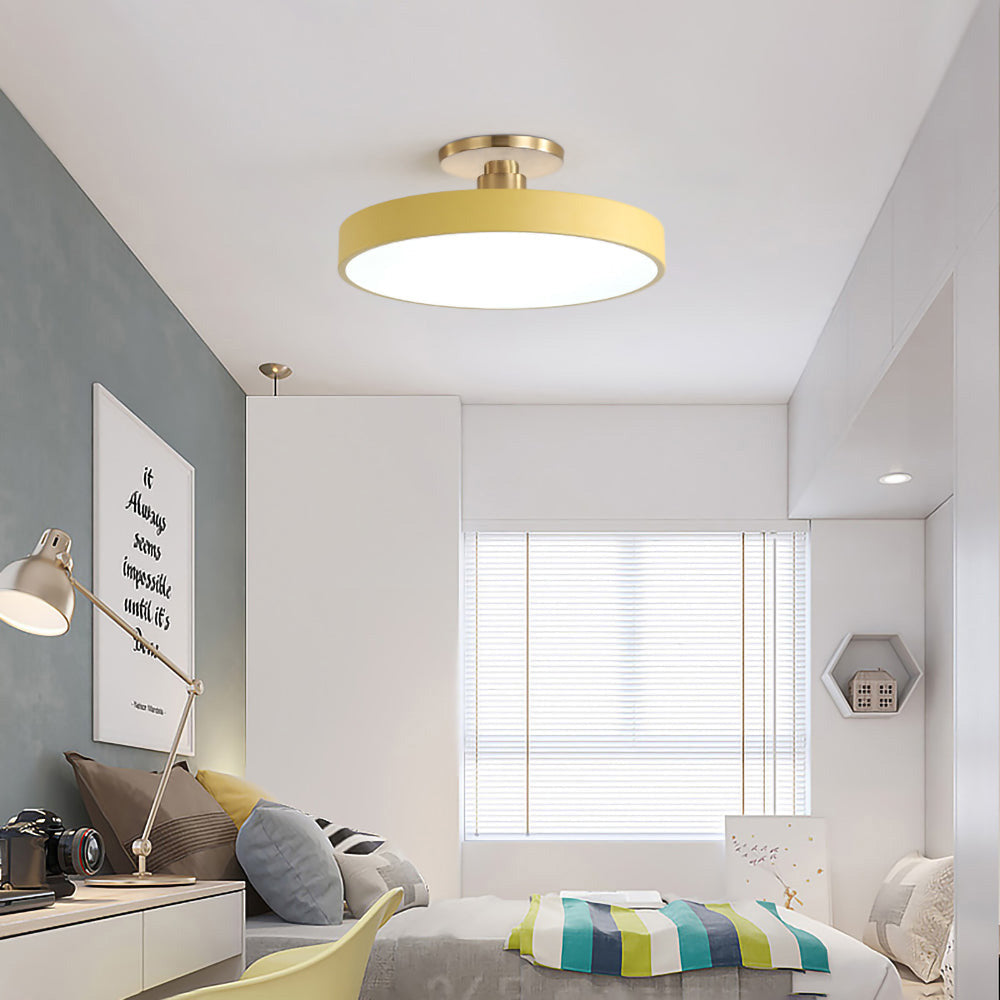 Minimalist Circular LED Semi Flush Ceiling Light