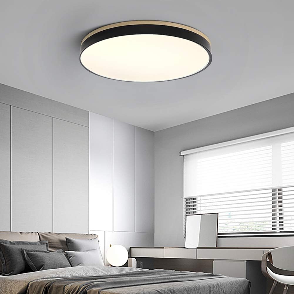 Round Wooden Flush Mount LED Ceiling Light