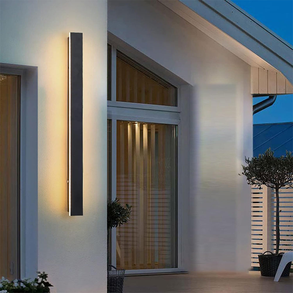 Industrial IP65 Modern Long Black Acrylic LED Outdoor Wall Lights