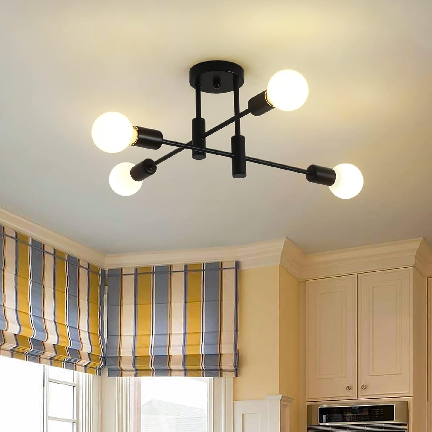 Modern Nordic Black Metal Ceiling Light