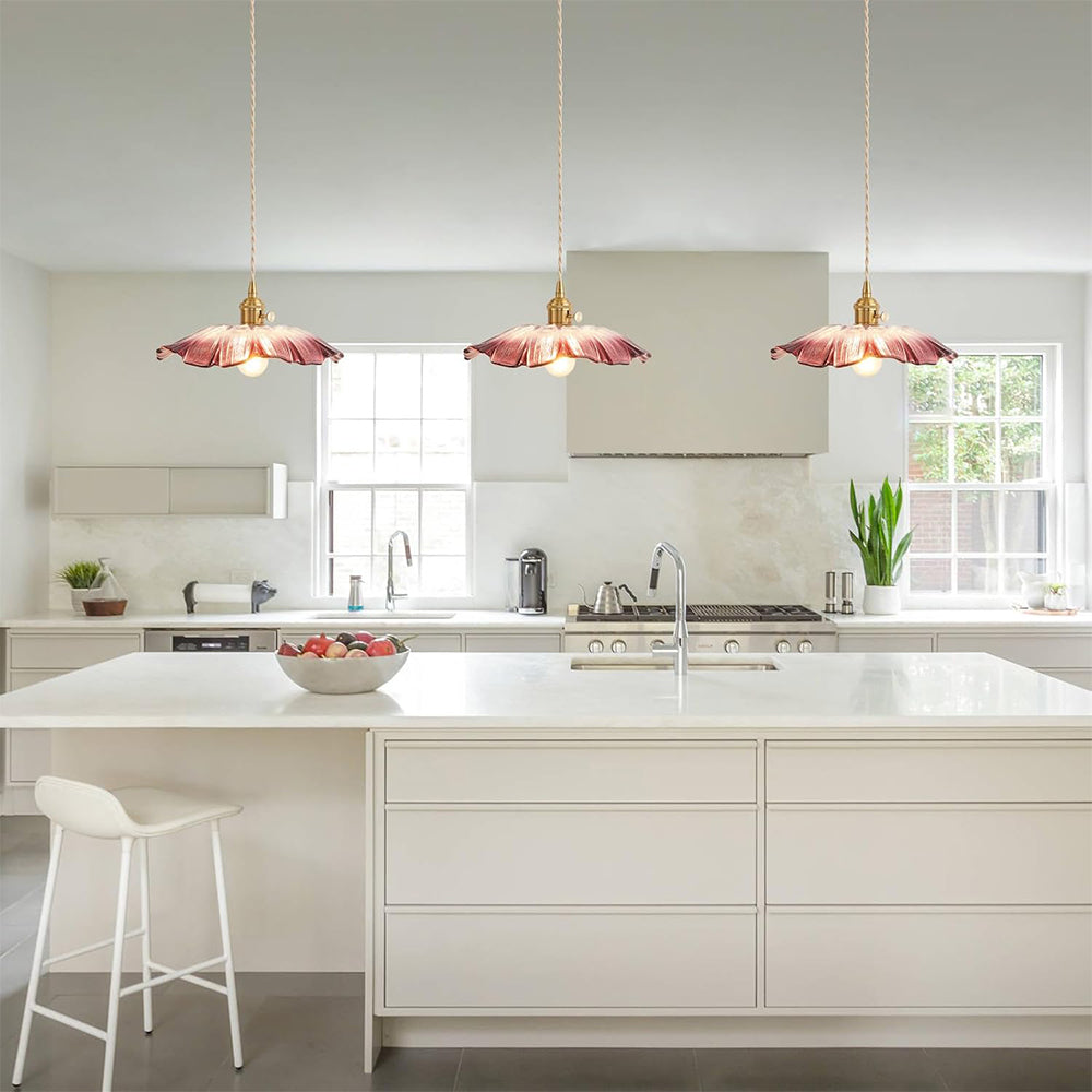 Retro Glass Flower Pendant Light For Dining Room