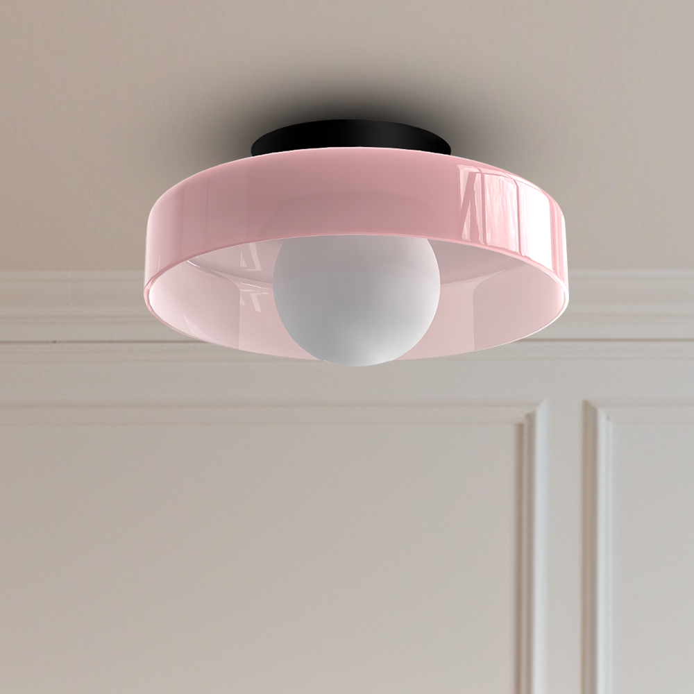 Modern Round Glass Flush Mount Kitchen Ceiling Light