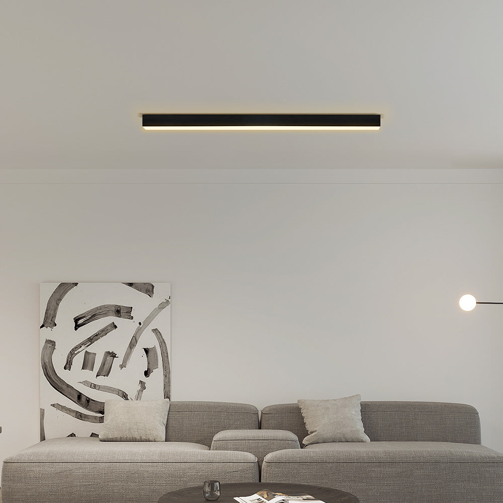 Black Sleek Long Strip Aluminum LED Ceiling Light