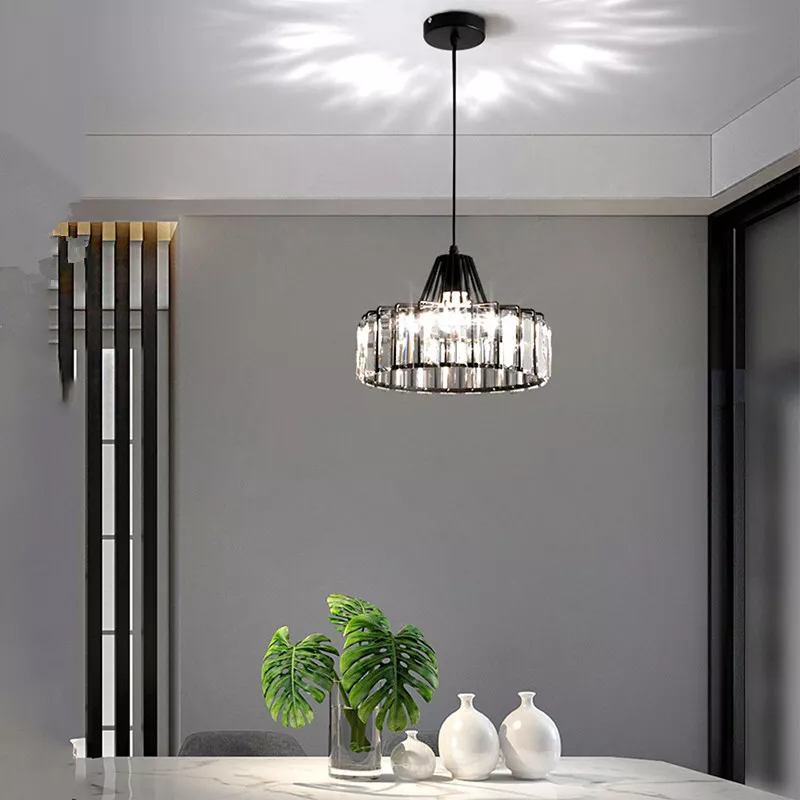 Black Modern Crystal Hanging Pendant Light