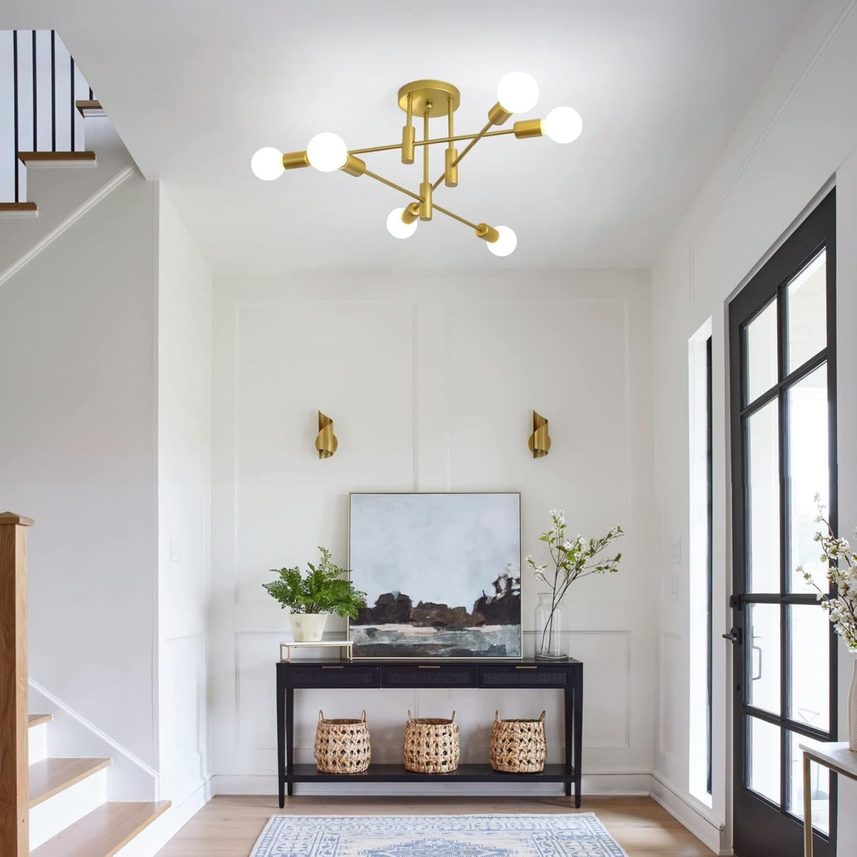 Modern Nordic Black Metal Ceiling Light