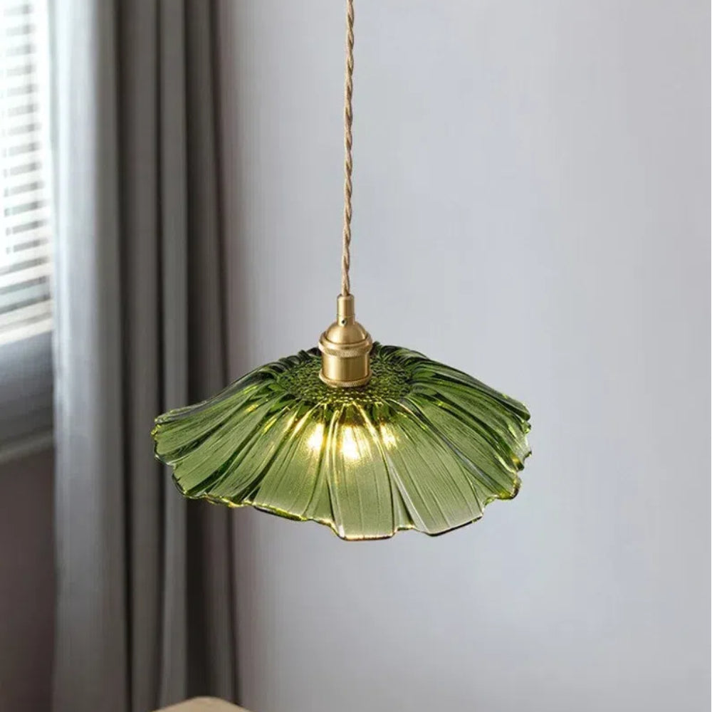 Retro Glass Flower Pendant Light For Dining Room