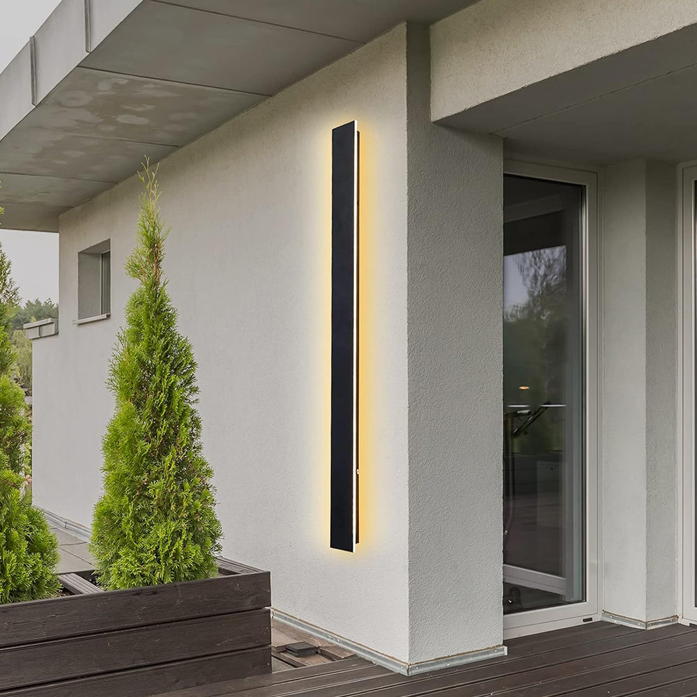 Industrial IP65 Modern Long Black Acrylic LED Outdoor Wall Lights