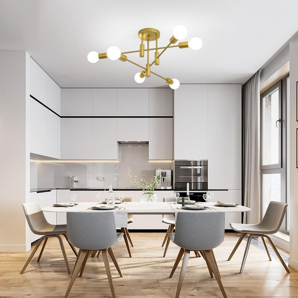 Modern Nordic Black Metal Ceiling Light