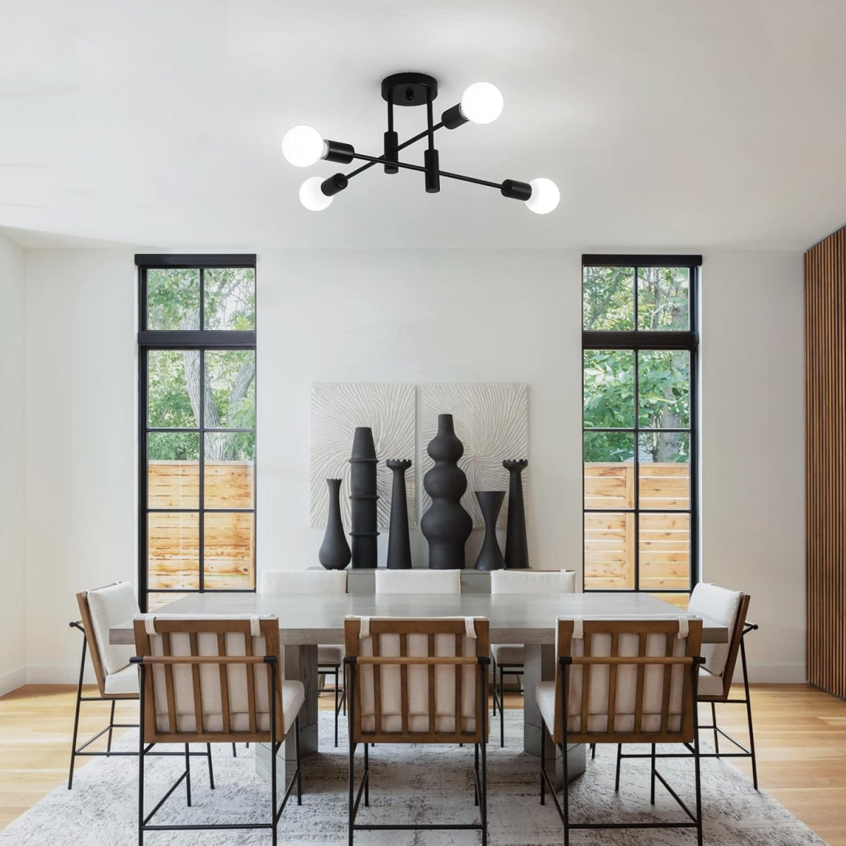 Modern Nordic Black Metal Ceiling Light