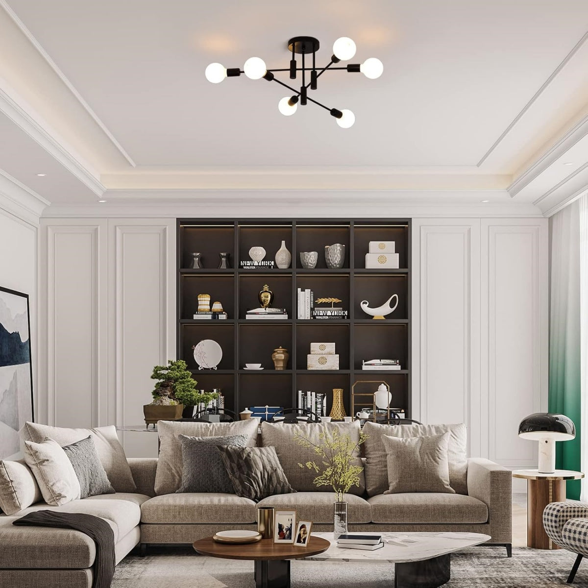 Modern Nordic Black Metal Ceiling Light