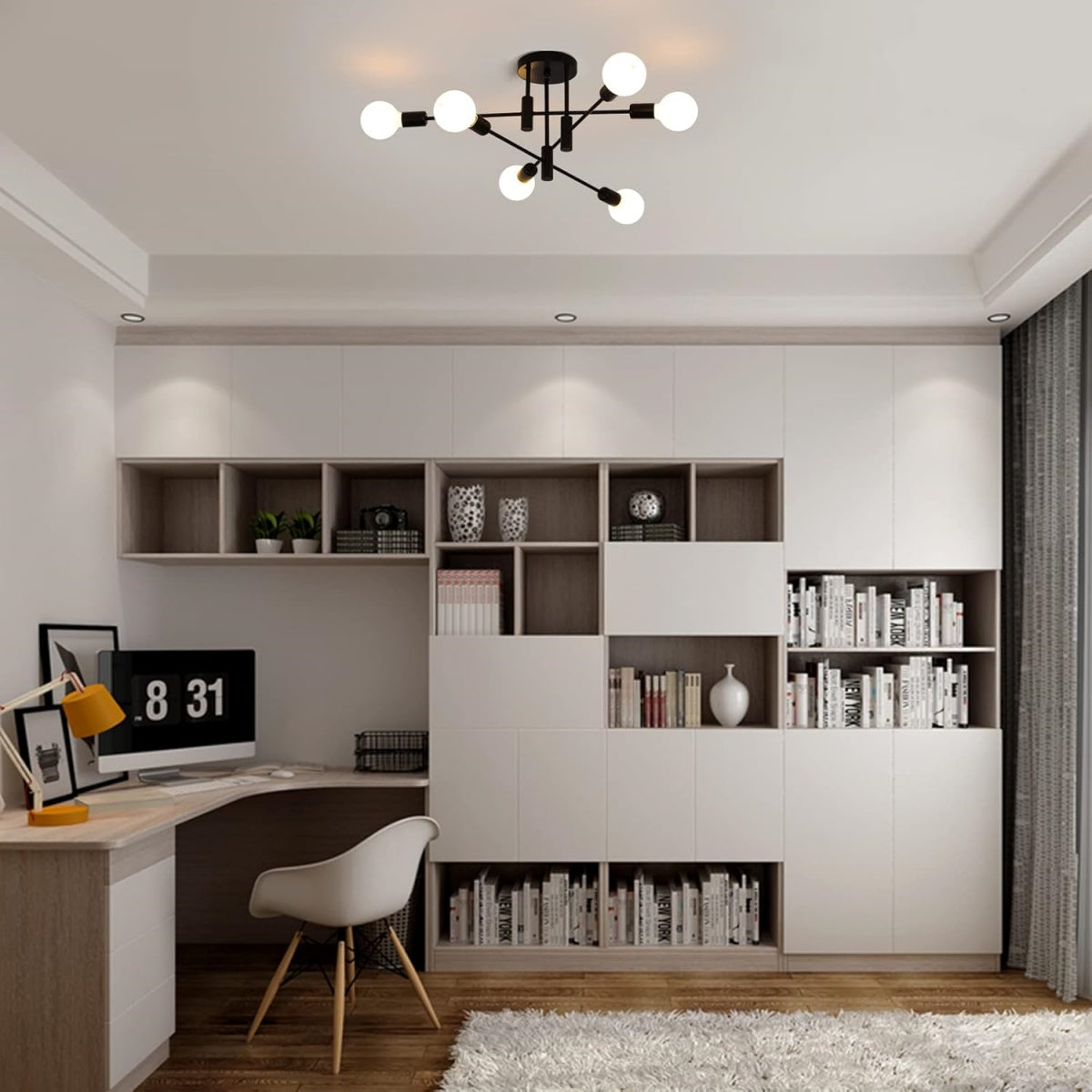 Modern Nordic Black Metal Ceiling Light