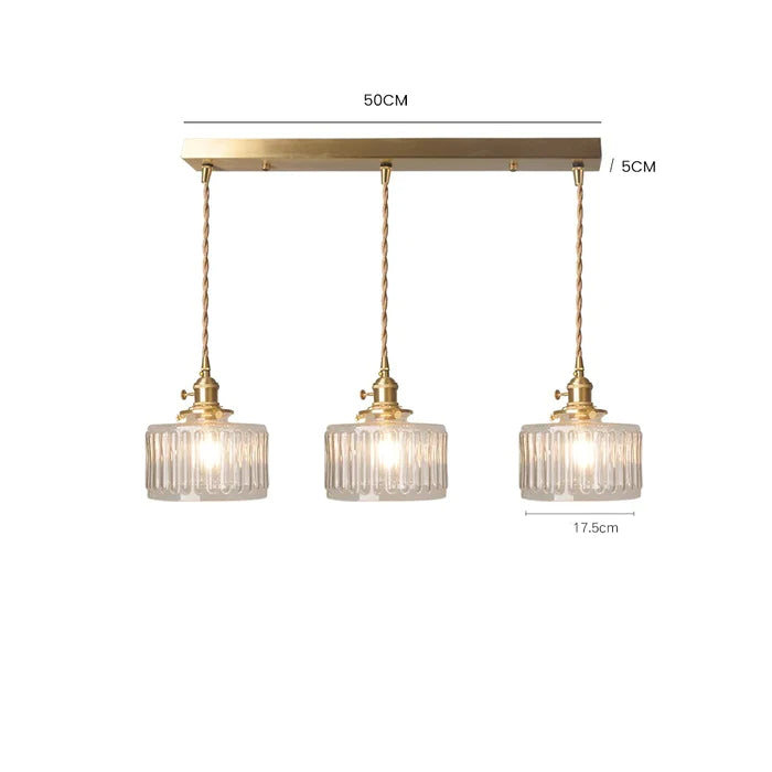 Vintage Cylinder Glass Pendant Light