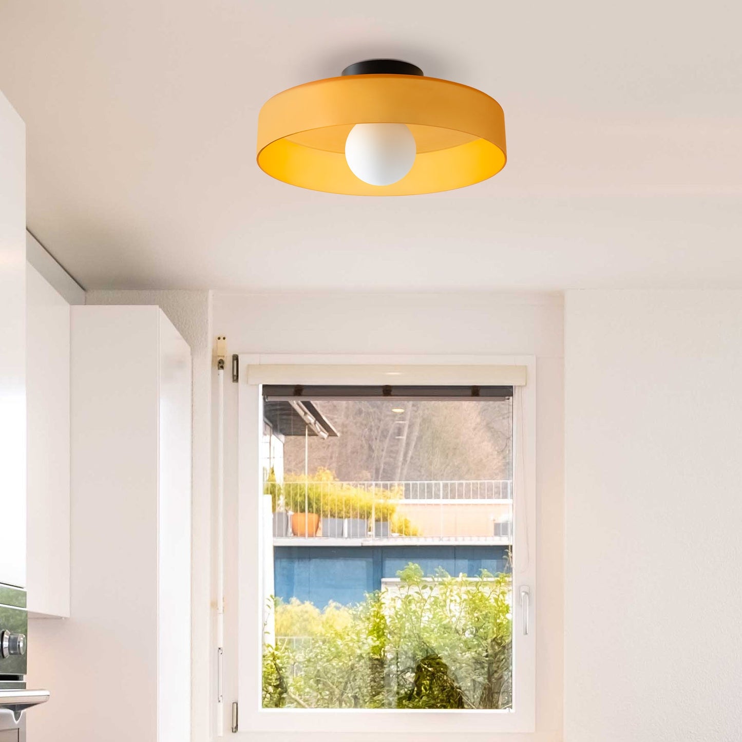 Modern Round Glass Flush Mount Kitchen Ceiling Light