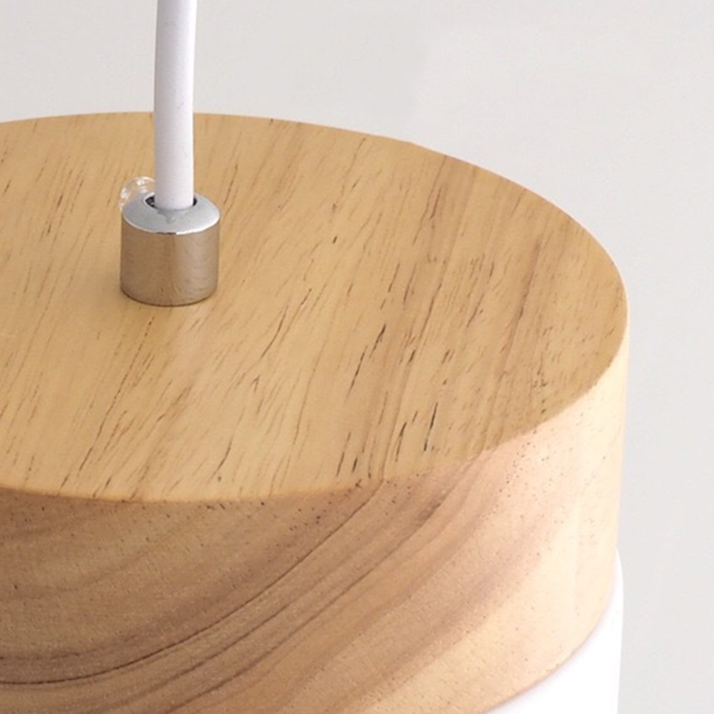 Wood Nordic Cylindrical Suspension Lamp
