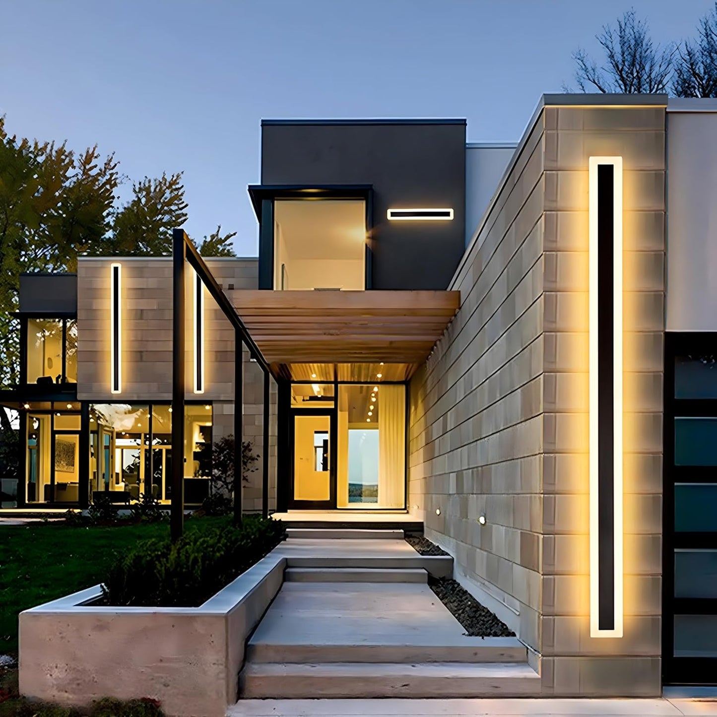 Modern Minimalist Black Outdoor LED Wall Light IP65