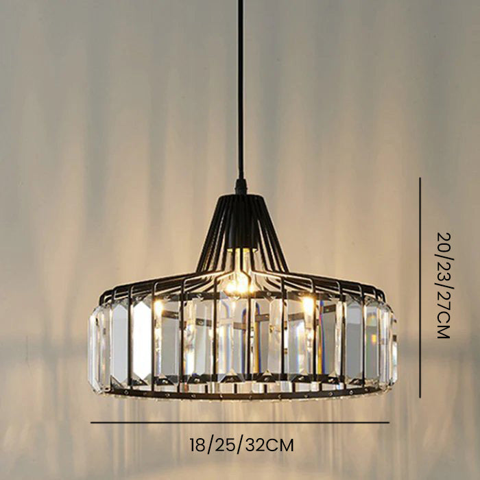 Black Modern Crystal Hanging Pendant Light