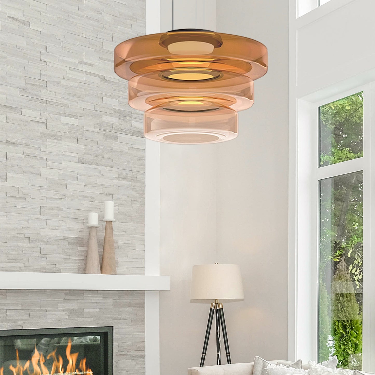 Creative Modern Round Glass Pendant Light
