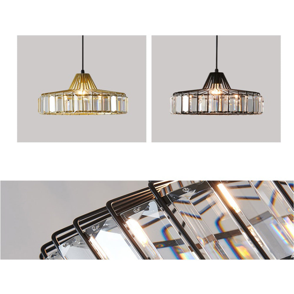 Black Modern Crystal Hanging Pendant Light