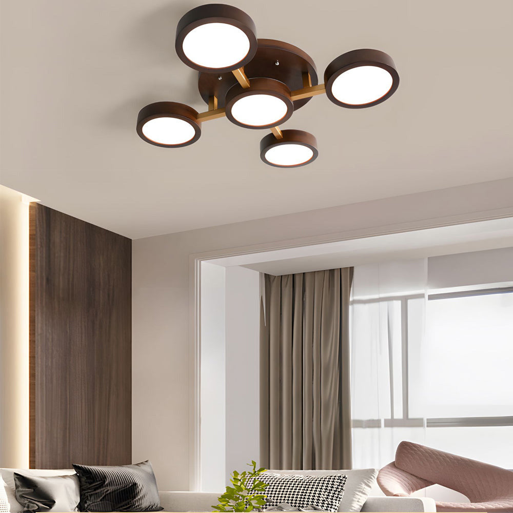 Iron Wood Modern LED Bedroom Ceiling Light