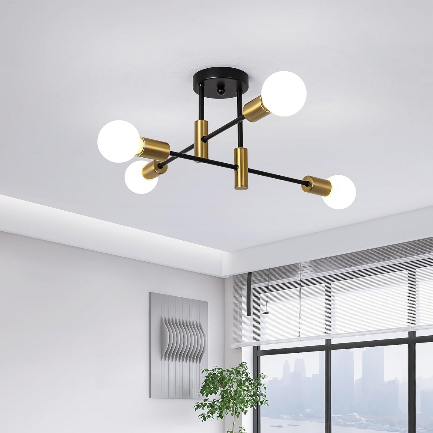 Modern Nordic Black Metal Ceiling Light
