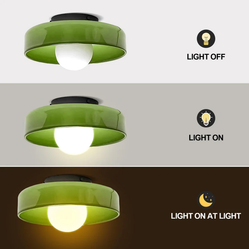 Modern Round Glass Flush Mount Kitchen Ceiling Light