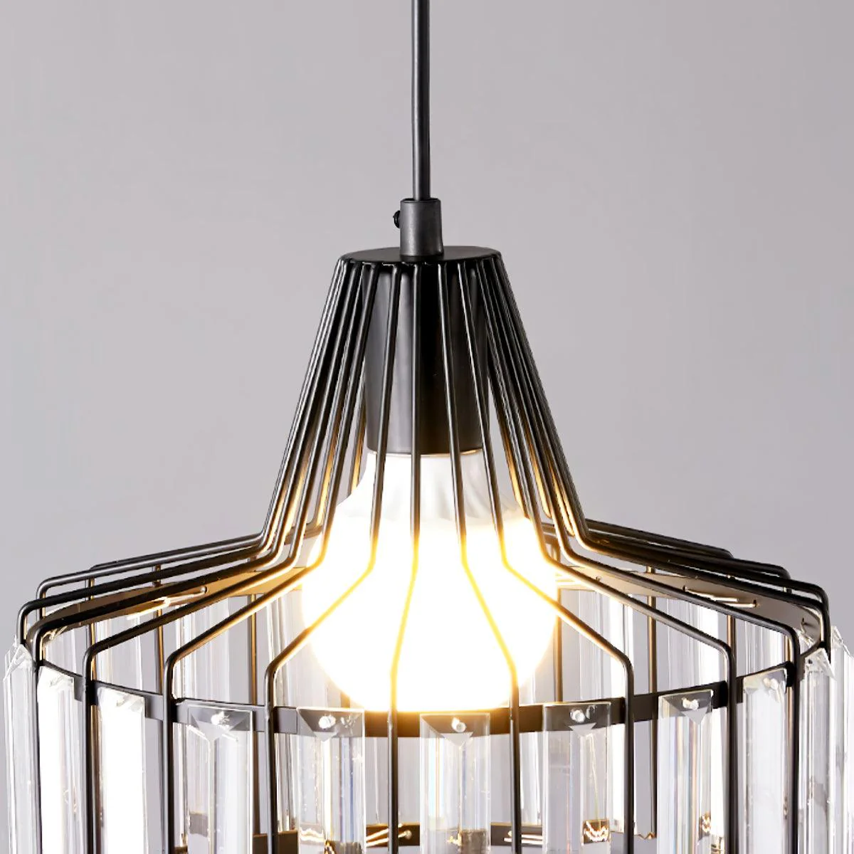 Black Modern Crystal Hanging Pendant Light
