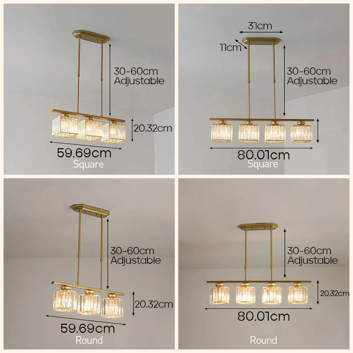 Nordic Multi Head Glass Island Chandelier