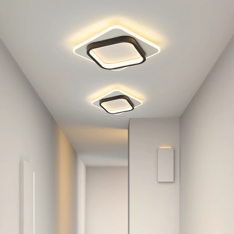 Gold Square LED Living Room Ceiling Light