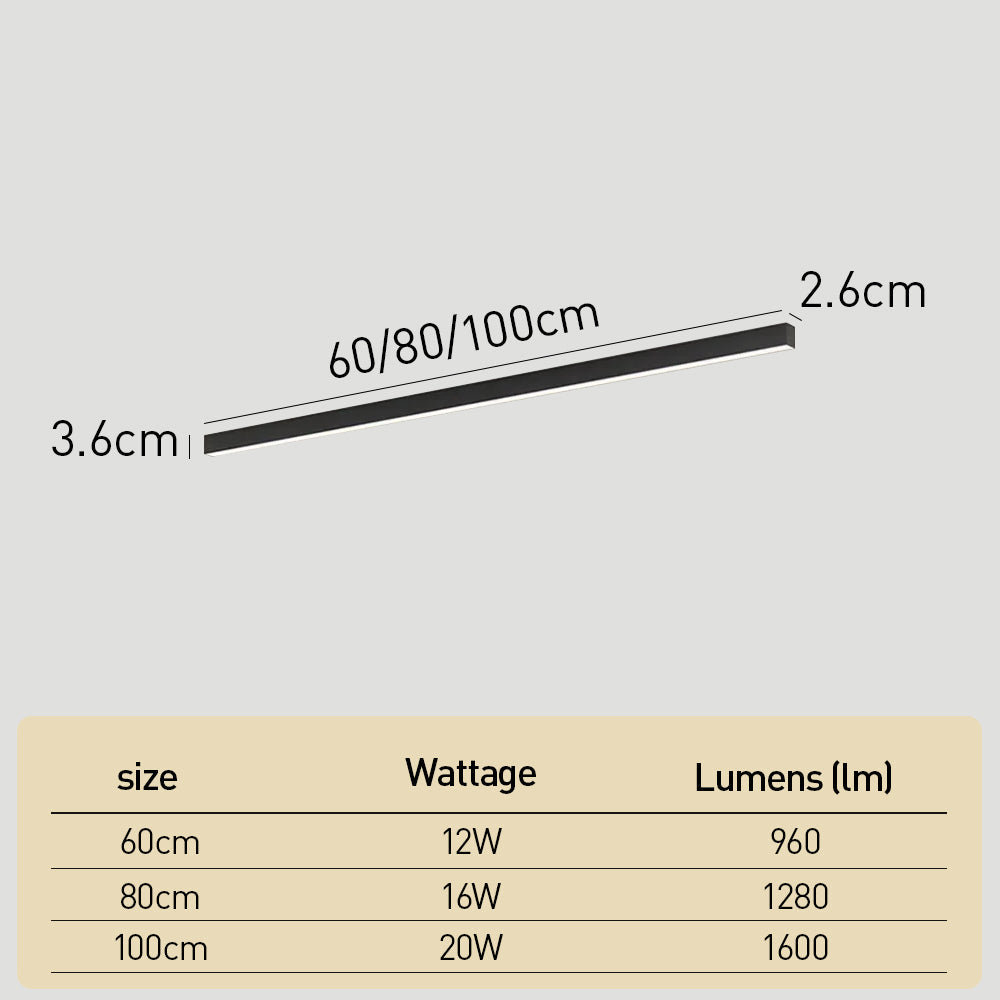 Contemporary Minimalist Long Strip LED Ceiling Lamp