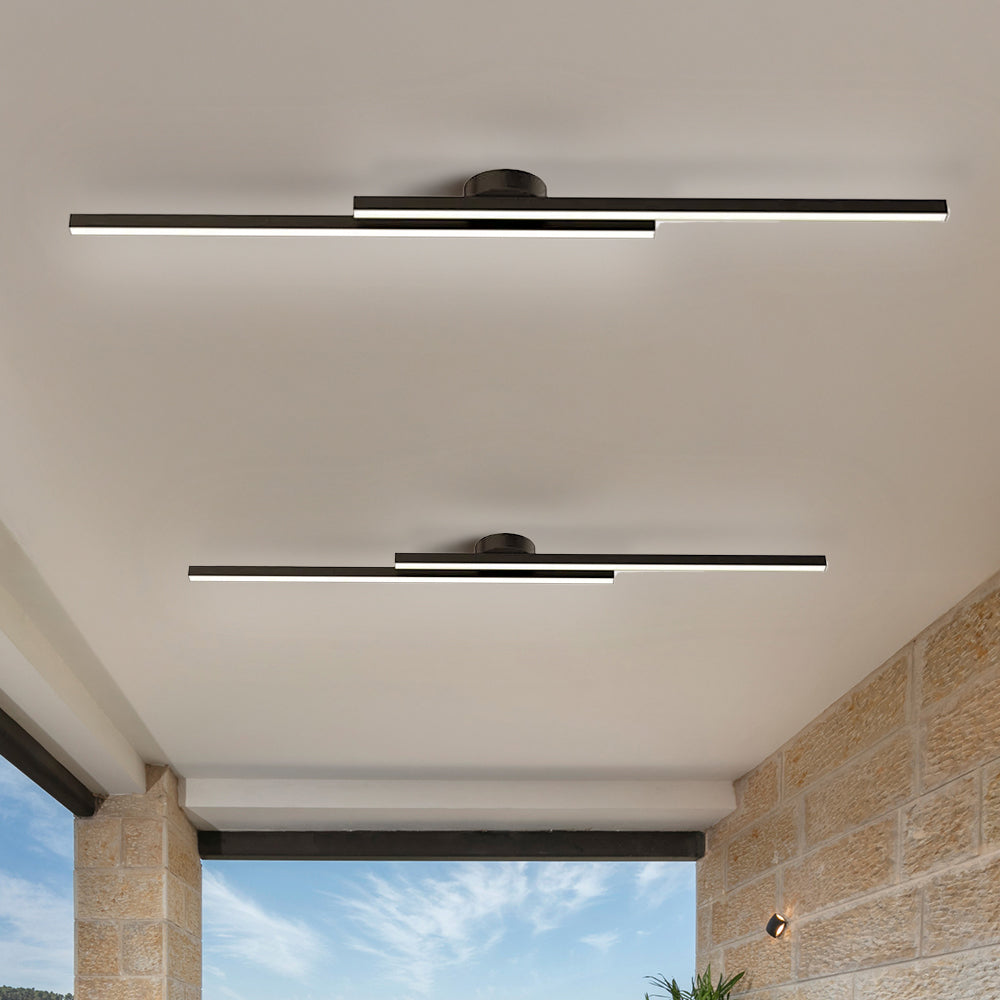 Modern Aluminium Long Strip LED Semi Flush Ceiling Light