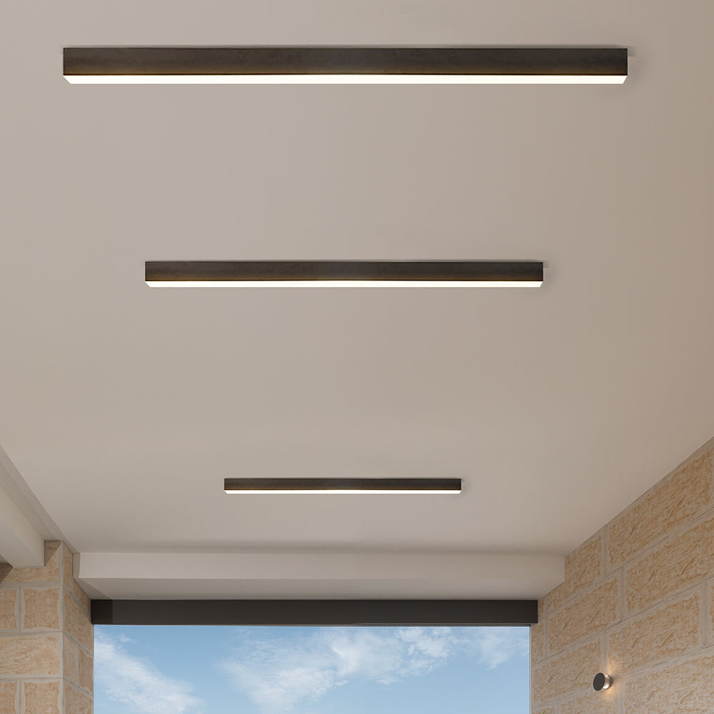 Black Sleek Long Strip Aluminum LED Ceiling Light