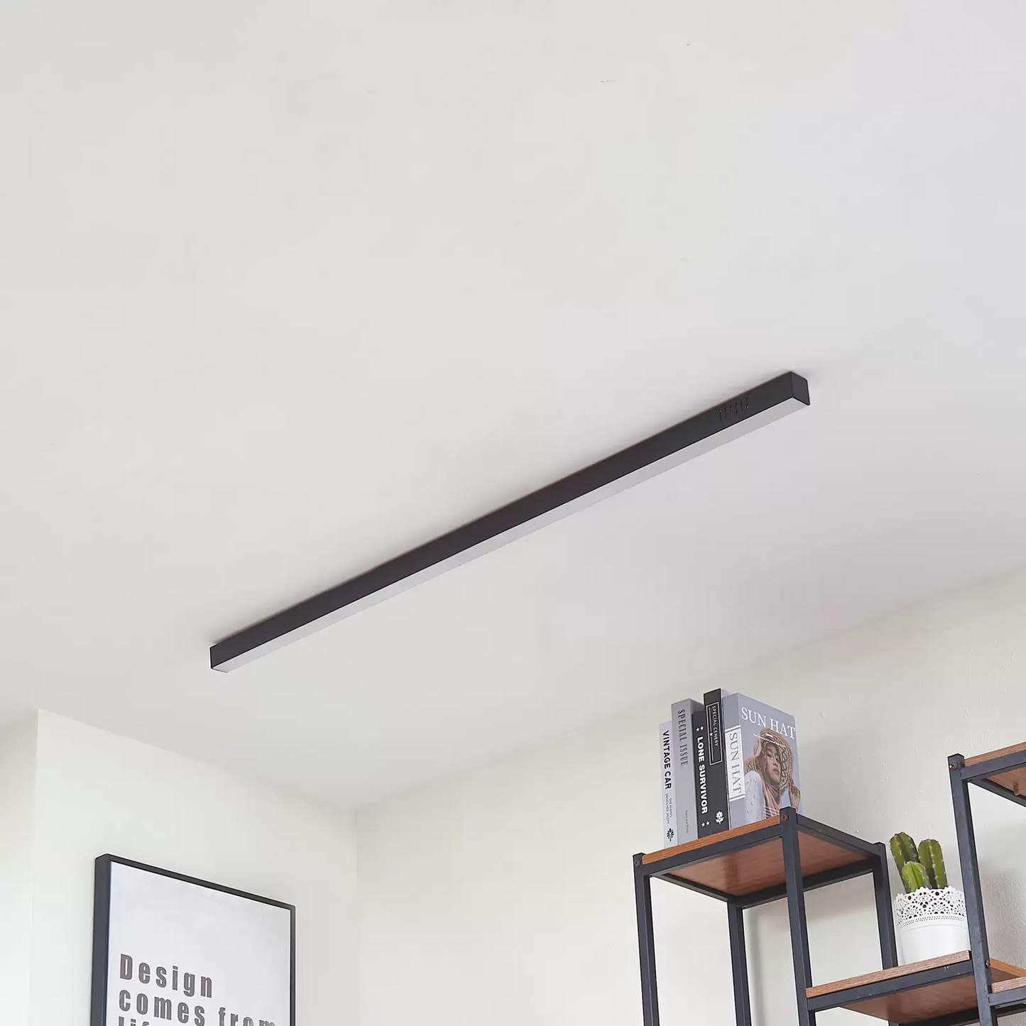 Black Sleek Long Strip Aluminum LED Ceiling Light