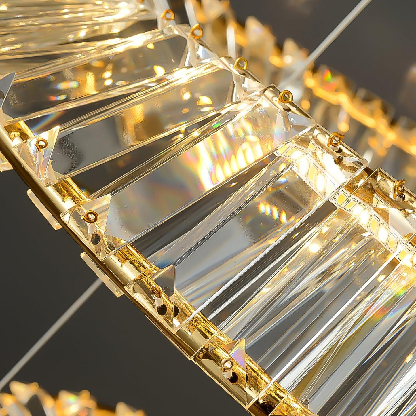 Round Modern LED Crystal Living Room Ceiling Lamp