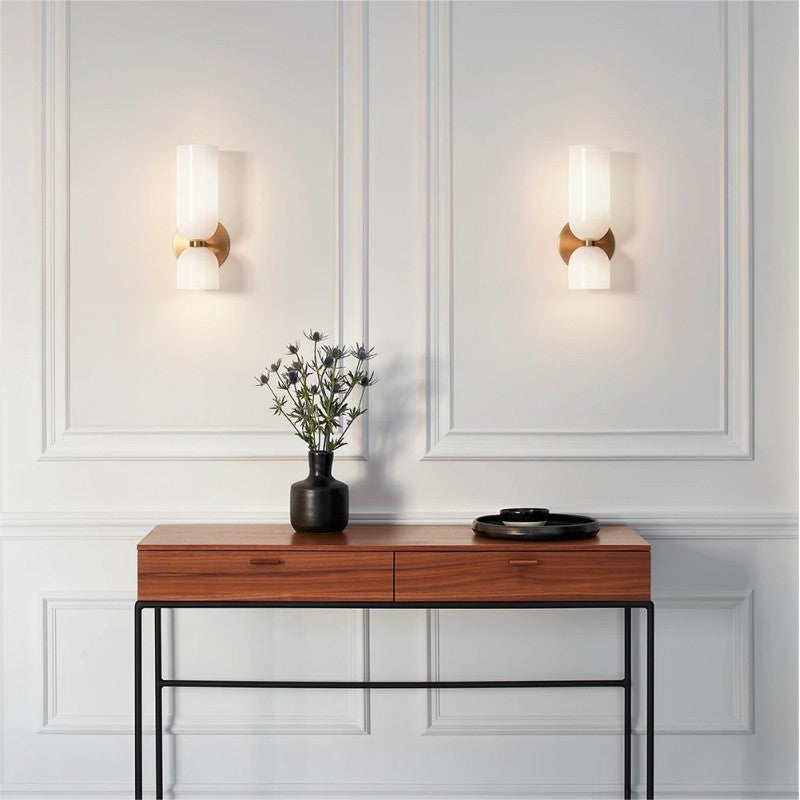 Glass Double Head Bedroom Wall Lamp LED Sconce