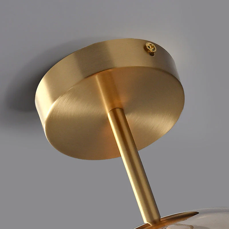 Modern Copper Glass Flush Mount Ceiling Light