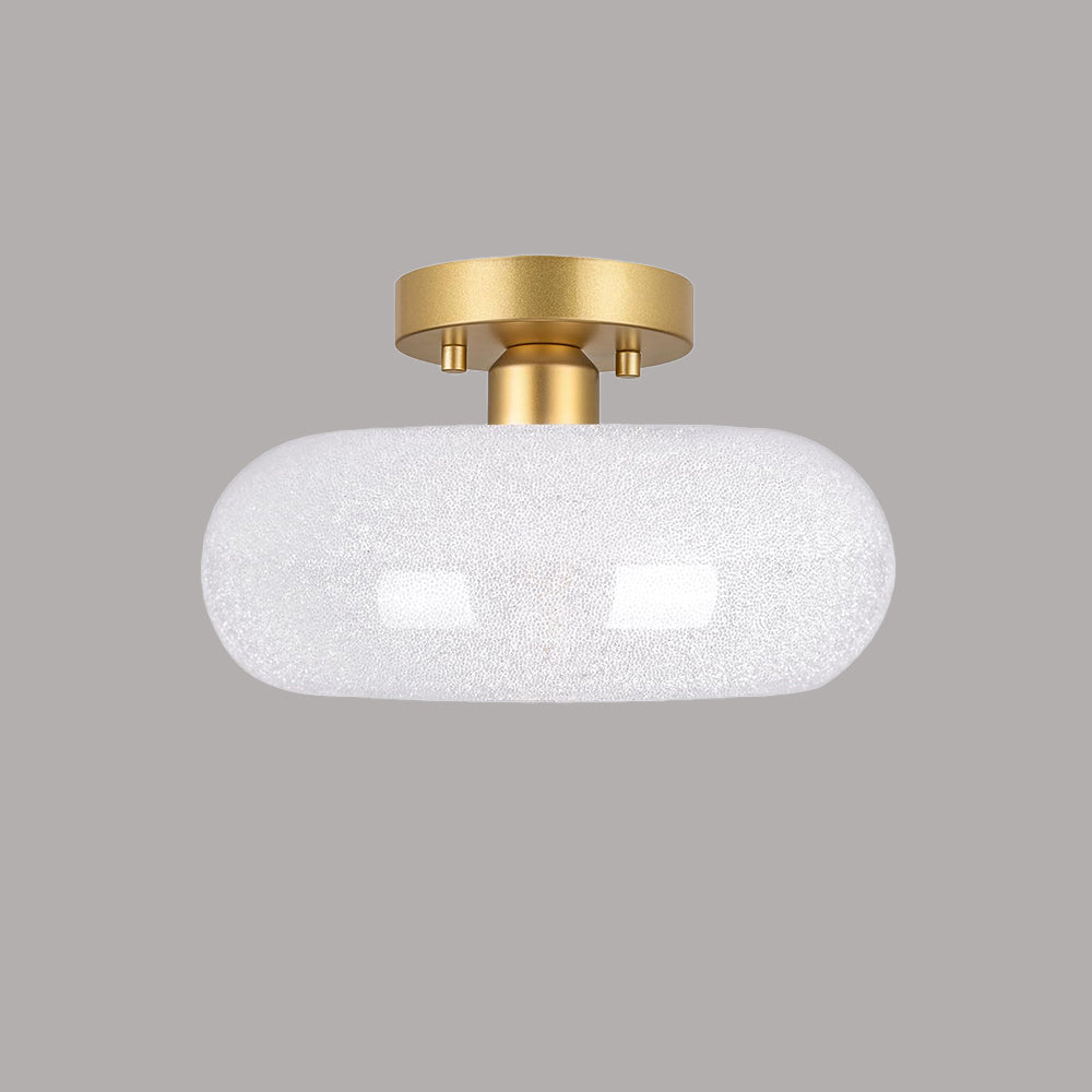 Modern Round Glass Semi-Flush Ceiling Light