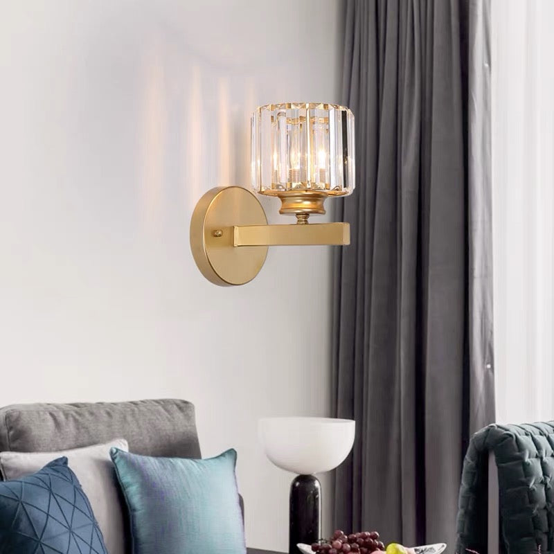 Crystal Round Or Square Hallway Wall Light