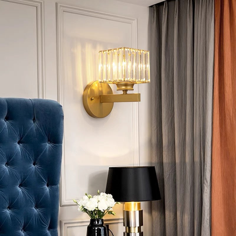 Crystal Round Or Square Hallway Wall Light