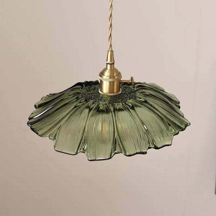 Retro Glass Flower Pendant Light For Dining Room