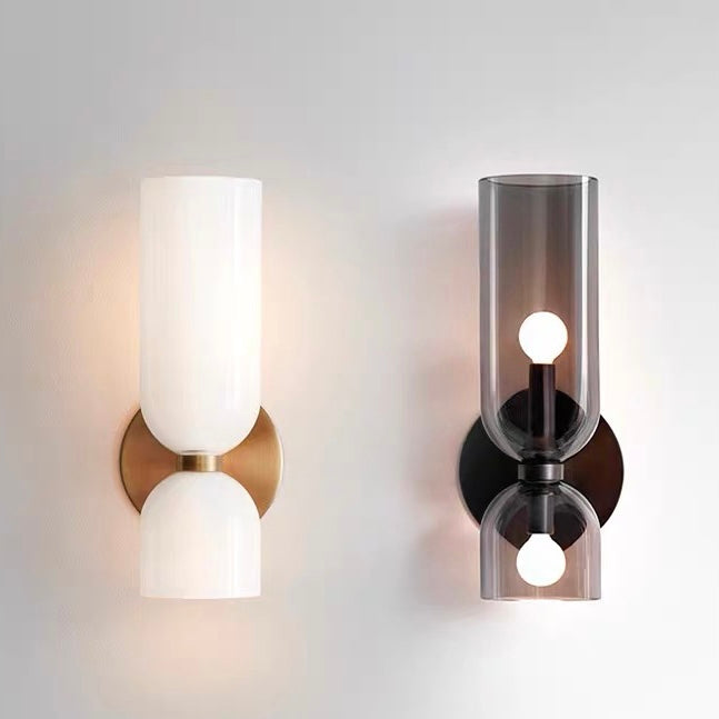 Glass Double Head Bedroom Wall Lamp LED Sconce