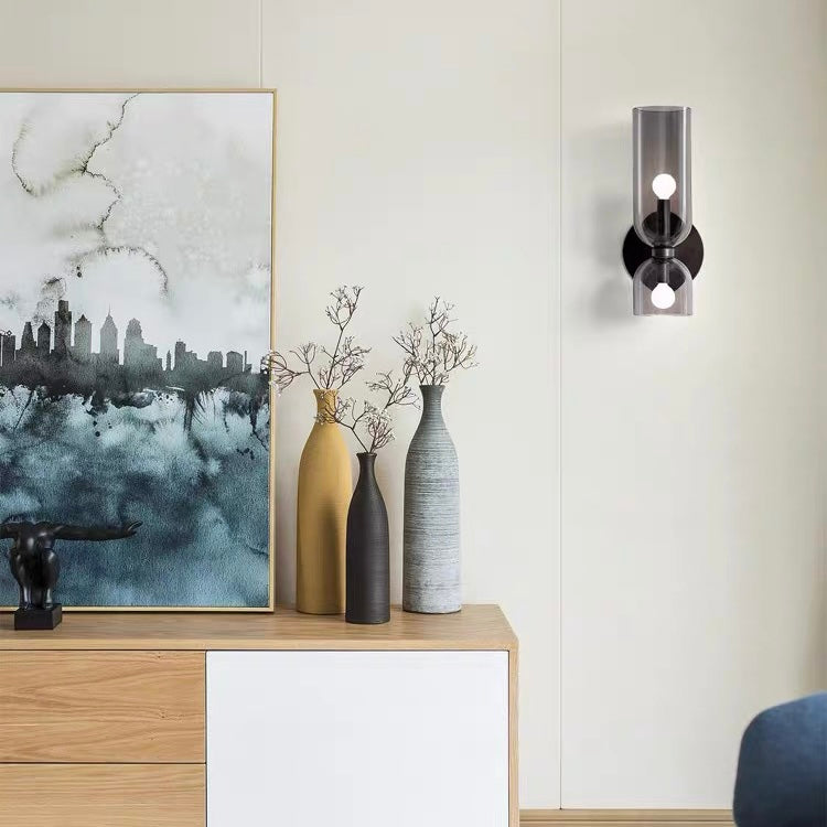 Glass Double Head Bedroom Wall Lamp LED Sconce