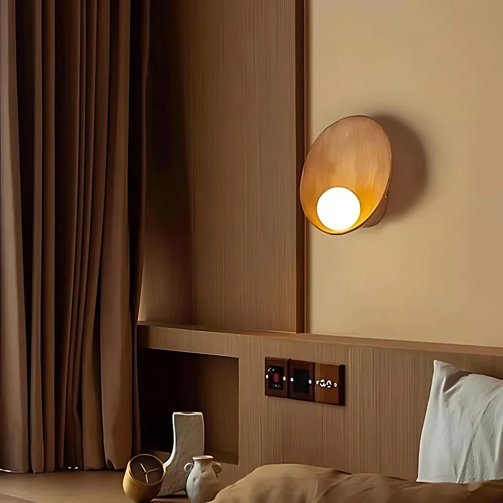 Japandi Wooden Resin Wall Lamp