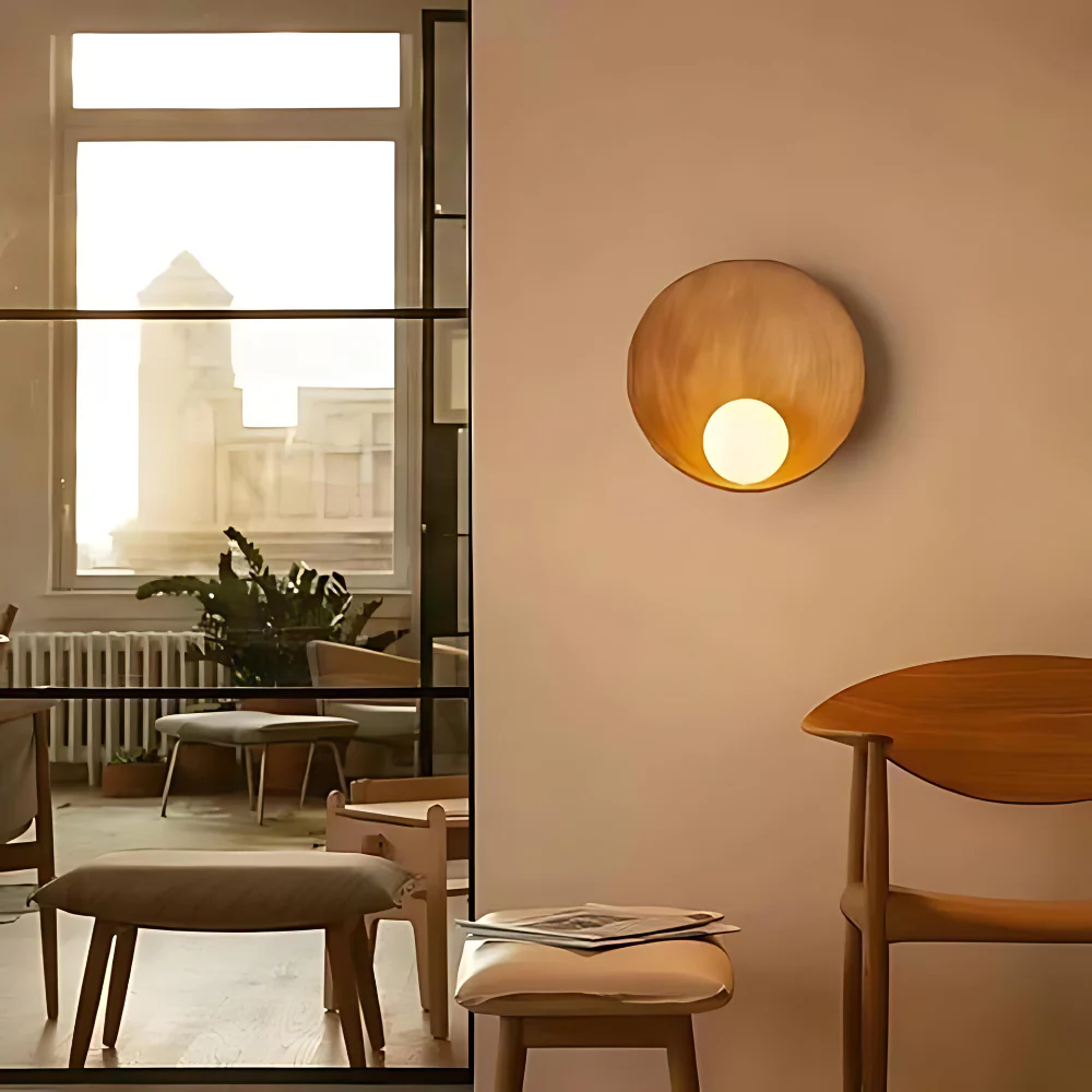 Japandi Wooden Resin Wall Lamp