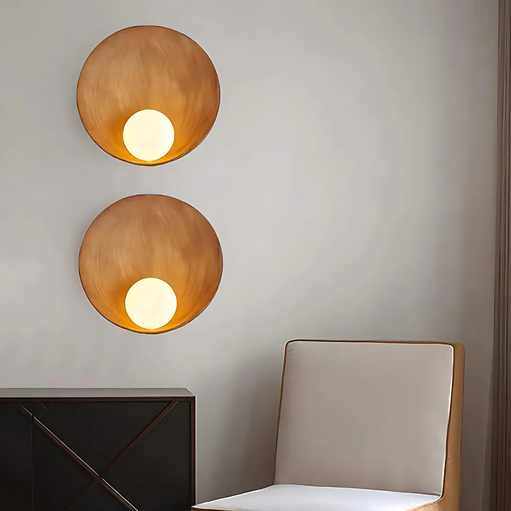 Japandi Wooden Resin Wall Lamp