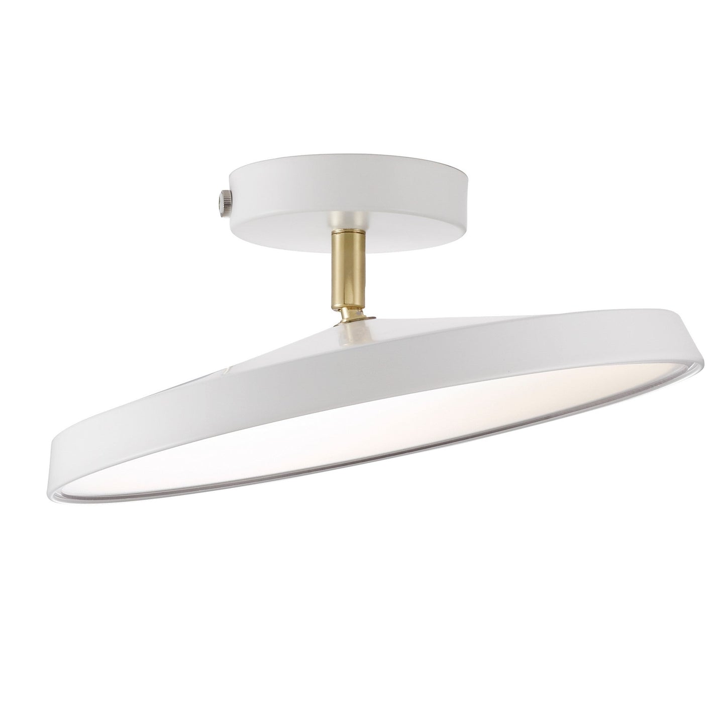 Minimalist White LED Semi-Flush Ceiling Light