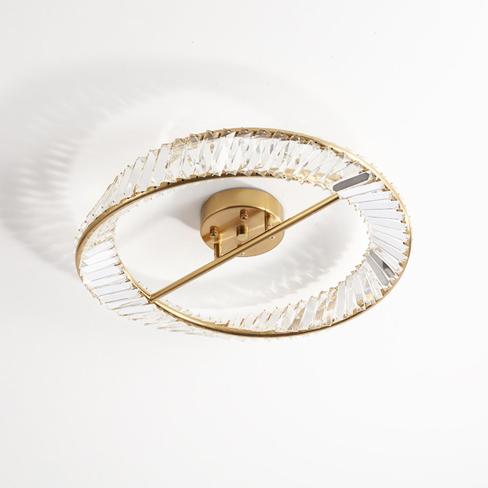 Round Modern LED Crystal Living Room Ceiling Lamp