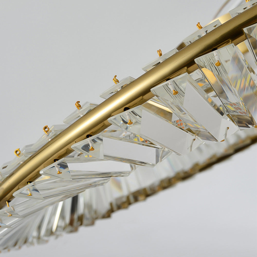 Round Modern LED Crystal Living Room Ceiling Lamp