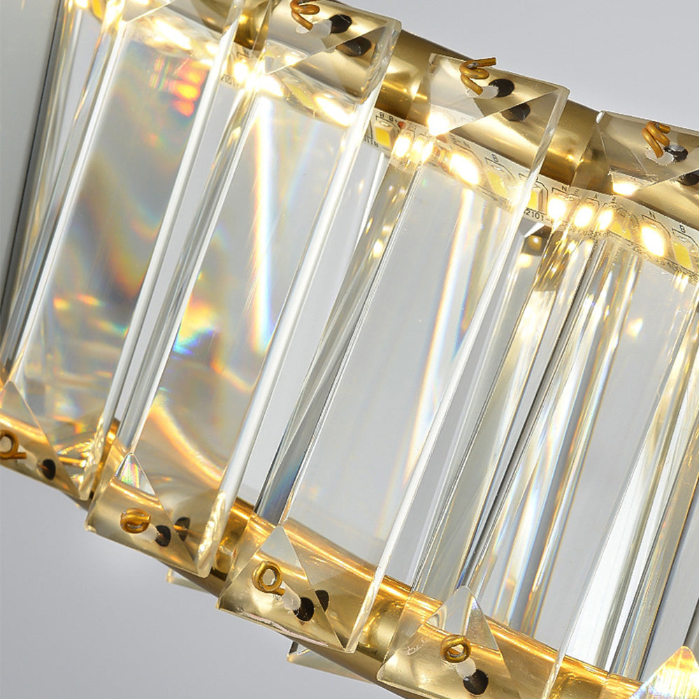 Round Modern LED Crystal Living Room Ceiling Lamp