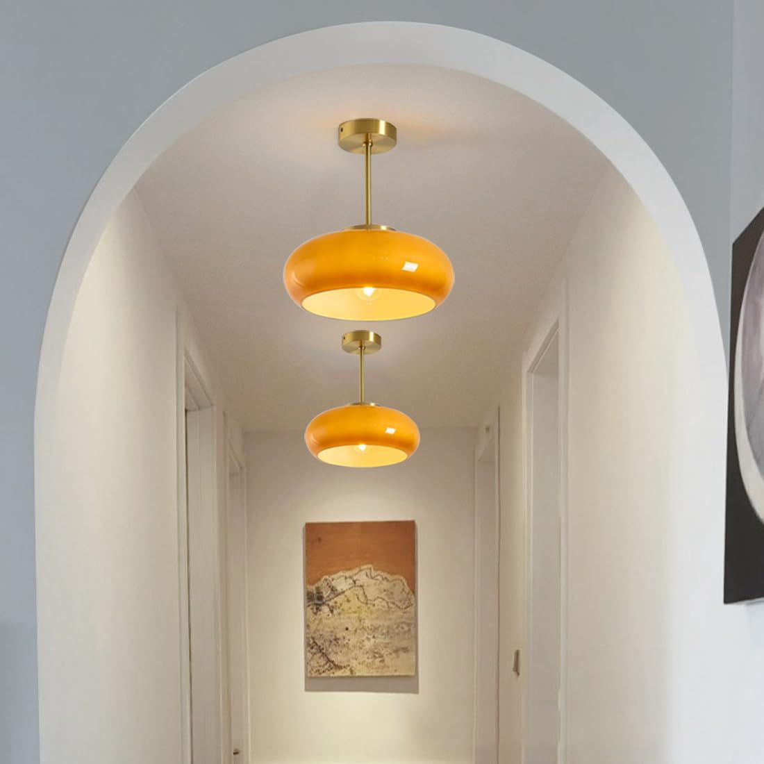 Round Vintage Glass Ceiling Lights